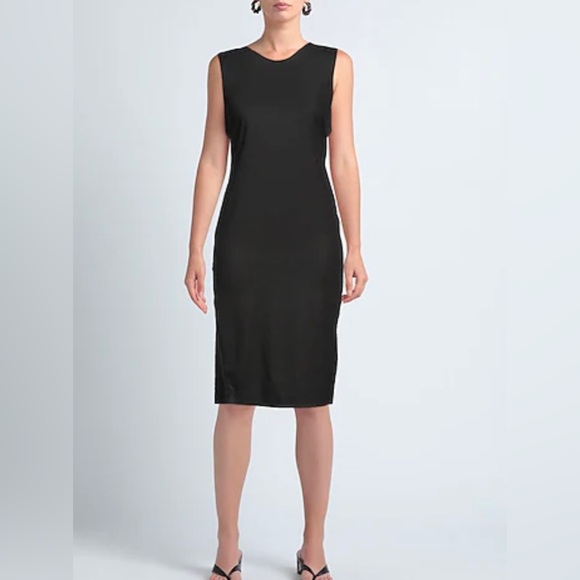 NWOT Ann Demeulemeester little Black Satin Sleeveless Dress - Picture 12 of 12